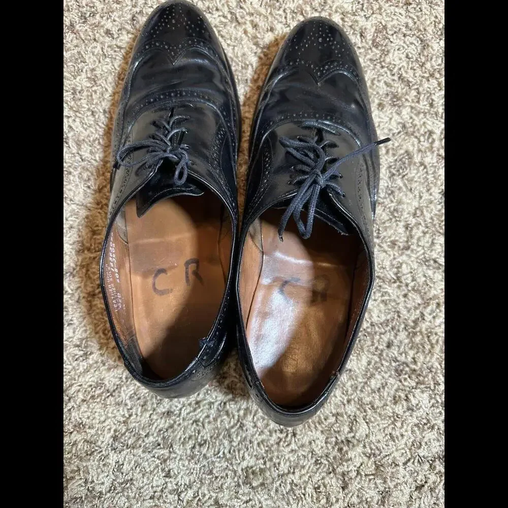 Stafford Comfort Plus Wing Tip Shoes Mens Black Leather Size 13‎
